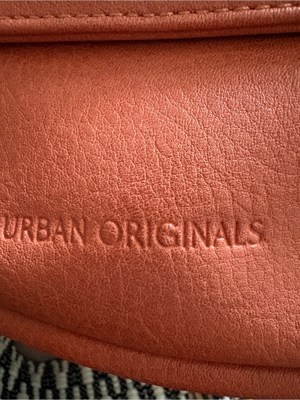 Urban Originals Coral-Orange Leather Sling Bag with Chevron Strap - Picture 7 of 8